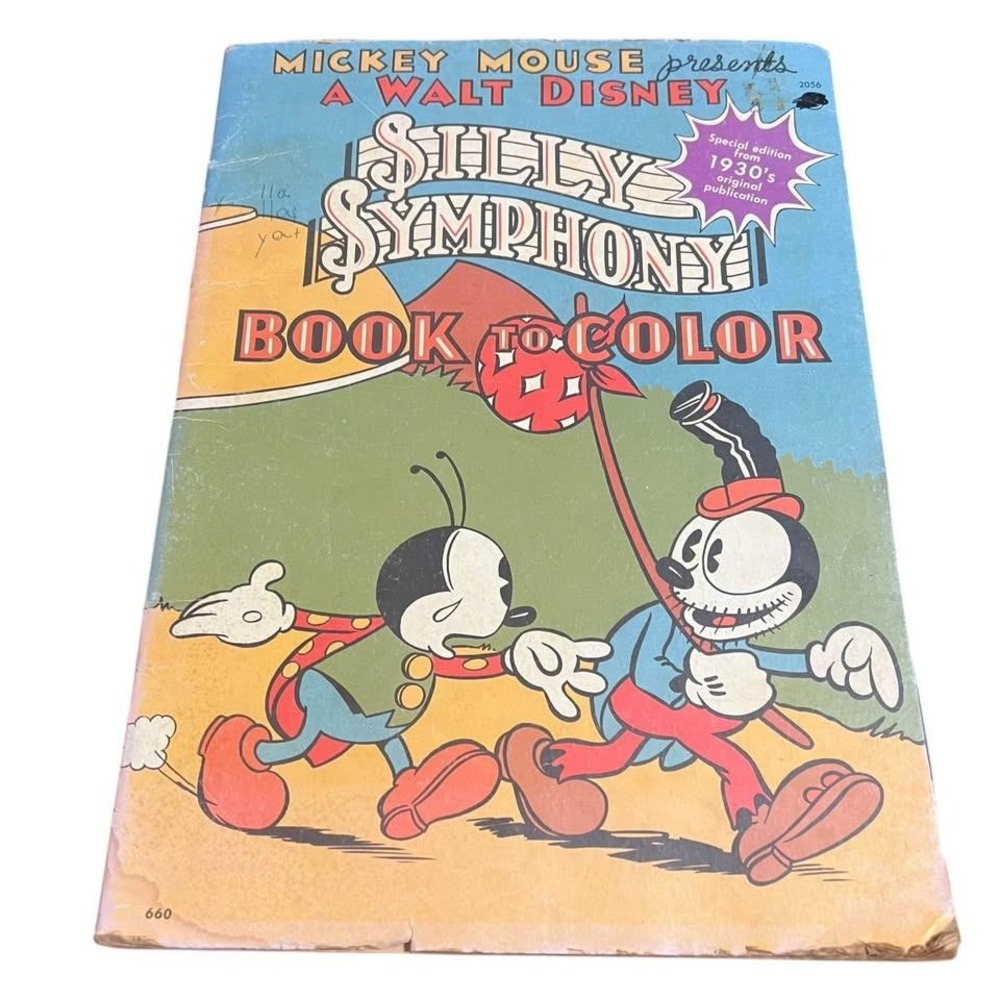 Vintage 1960s Walt Disney Studios Silly‎ Symphony Coloring Book Large USED